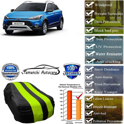 Tamanchi Autocare Car Cover For Hyundai i20 Active(Green, Black)