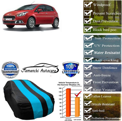 Tamanchi Autocare Car Cover For Fiat Abarth Punto EVO 1.3 Active(Blue, Black)