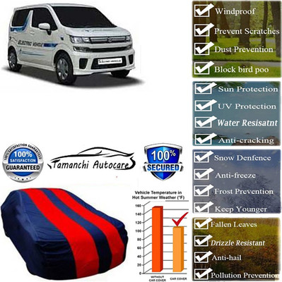 Tamanchi Autocare Car Cover For Maruti Suzuki WagonR Electric Vehicle(Red, Black)