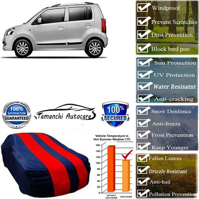 Tamanchi Autocare Car Cover For Maruti Suzuki WagonR(Red, Black)