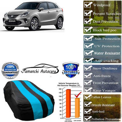 Tamanchi Autocare Car Cover For Toyota Glanza(Blue, Black)