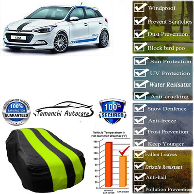 Tamanchi Autocare Car Cover For Hyundai i20 Sportz(Green, Black)
