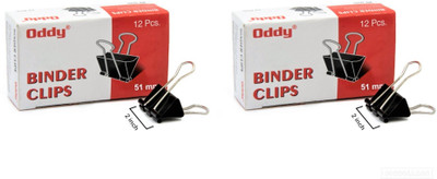 Oddy Rust Resistant 51 mm Black Binder Clip (Pack of 24 pcs) 51 MM Nickel plated Binder Clip Paper Clip Corrosion-resistant steel Clamps(Set of 24, Black)