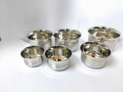 Revathi Steel Utility Container  - 2 ml, 1.75 ml, 1.5 ml, 1 ml, 0.5 ml, 0.25 ml(Pack of 6, Silver)