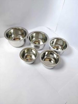 Revathi Steel Utility Container  - 2 ml, 1.75 ml, 1.5 ml, 1 ml, 0.5 ml(Pack of 5, Silver)