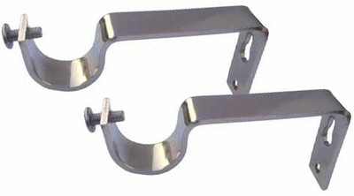 LAMROAR Silver Rod Rail Bracket Metal(Pack of 2)