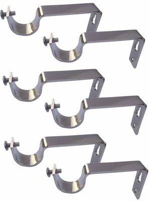 LAMROAR Silver Rod Rail Bracket Metal(Pack of 6)