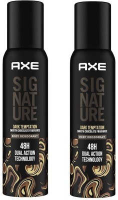 AXE Signature Dark Temptation Smooth Chocolate Fragrance No Gas Deodorant Body Spray Each 122ml Set of=2 Body Spray  -  For Men(244 ml, Pack of 2)