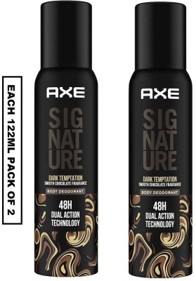 AXE Signature Dark Temptation (Smooth Chocolate Fragrance No Gas Deodorant Body Spray) Each 122ml Set of 2 Body Spray  -  For Men(244 ml, Pack of 2)