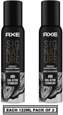 AXE Signature (Corporate) Green Fragrance No Gas Deodorant Body Spray Each 122ml Set of 2 Body Spray  -  For Men(244 ml, Pack of 2)
