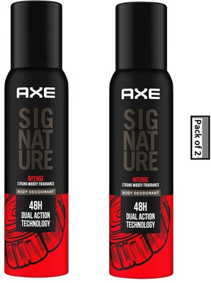 AXE Signature Intense (Strong Woody Fragrance No Gas Deodorant Body Spray) Each 122ml Set of 2 Body Spray  -  For Men(244 ml, Pack of 2)