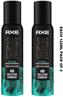 AXE Signature Mysterious Tropical Green Fragrance No Gas Deodorant Body Spray Each 122ml Set of --2 Body Spray  -  For Men(244 ml, Pack of 2)