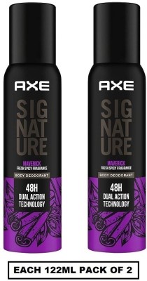 AXE Signature (Maverick Fresh Spicy Fragrance No Gas Deodorant Body Spray Each 122ml Set of=: 2 Body Spray  -  For Men(244 ml, Pack of 2)