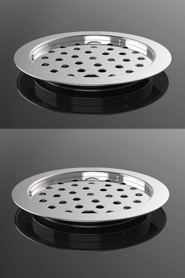 Ytc Floor Stainless Steel Push Down Strainer(12.7 cm Set of 2)