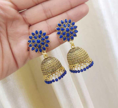 Mystory Brass Jhumki Earring Alloy, Metal Hoop Earring Alloy, Metal Hoop Earring