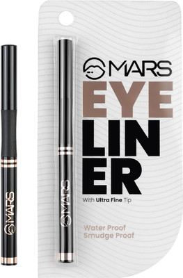 MARS Long Lasting, Non Cracking, Smudgeproof Pen Eyeliner with ultra fine tap 1.5 ml(EL02, Jatt Black)