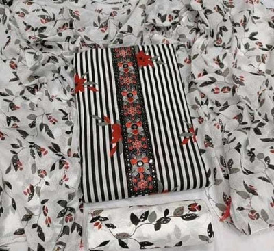 Jenisha Chanderi Striped Salwar Suit Material