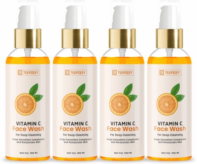 Teepzeey Vitamin C  - Rich in Anti-Oxidants, Retains Moisture (Pack Of 4) Face Wash(400 ml)