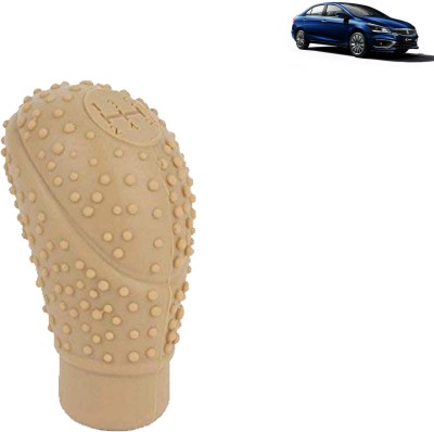 Rhtdm Anti-Scratch Soft Car Auto Silicone Nonslip Gear Shift Knob Protector Cover (Beige) For Ciaz Gear Shift Collar