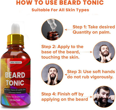 Manarya Sun's Heart Red Onion Beard Revitalizer Tonic with Vitamin B And Rosemary Extracts Hair Oil(30 ml)
