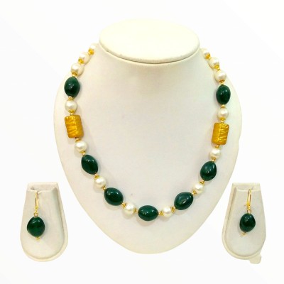 JN Handicraft Glass Green Jewellery Set(Pack of 1)