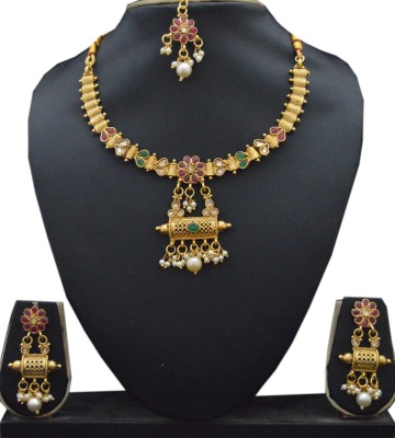 RADHEKRISHNA IMITATION Copper Gold-plated Gold Jewellery Set(Pack of 1)