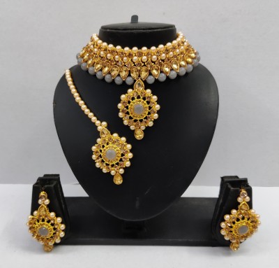 vaishnavi imitation Alloy Gold Jewellery Set(Pack of 1)