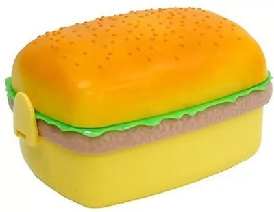 jdp Burger Shape Square Shape with 3 Container Lunch Box.(500 ml) 3 Containers Lunch Box(500 ml)