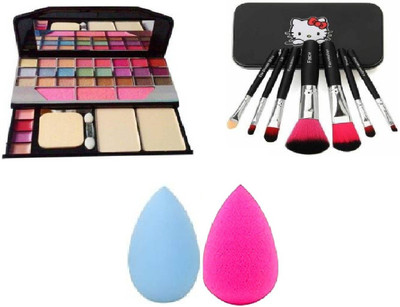Hudabird High Quality Makeup brush Set of 7 With Best Professional Makeup Kit 6155 and 2