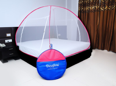 DAYGLOW Polyester Adults Washable DG-DBD-PNK-01 Mosquito Net(Pink, Tent)