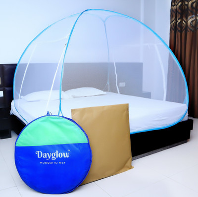 DAYGLOW Polyester Adults Washable mosquito net for queen size bed Mosquito Net(Blue, Tent)