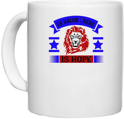 UDNAG White Ceramic Coffee / Tea 'Hope | In valor there is hope' Perfect for Gifting [330ml] Ceramic Coffee Mug(330 ml)