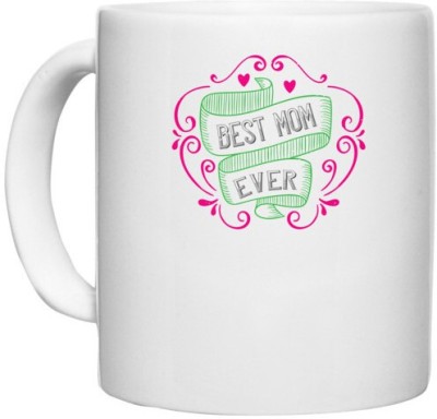 UDNAG White Ceramic Coffee / Tea 'Mother | best mom ever,' Perfect for Gifting [330ml] Ceramic Coffee Mug(330 ml)