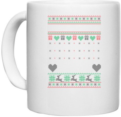 UDNAG White Ceramic Coffee / Tea '| Template 15' Perfect for Gifting [330ml] Ceramic Coffee Mug(330 ml)