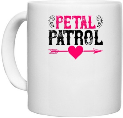 UDNAG White Ceramic Coffee / Tea 'Patrol | patel patrol' Perfect for Gifting [330ml] Ceramic Coffee Mug(330 ml)