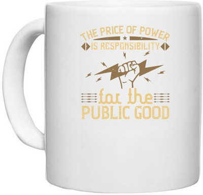 UDNAG White Ceramic Coffee / Tea 'Electrical Engineer | The price of power is responsibility for the public good' Perfect for Gifting [330ml] Ceramic Coffee Mug(330 ml)