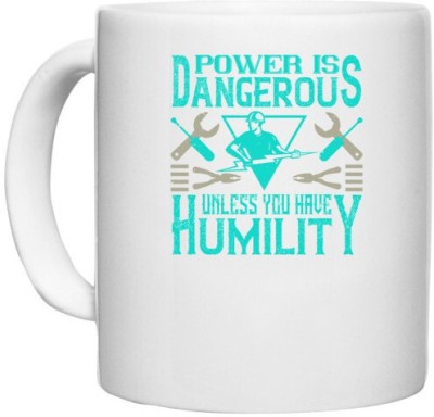 UDNAG White Ceramic Coffee / Tea 'Electrical Engineer | Power is dangerous unless you have humility' Perfect for Gifting [330ml] Ceramic Coffee Mug(330 ml)