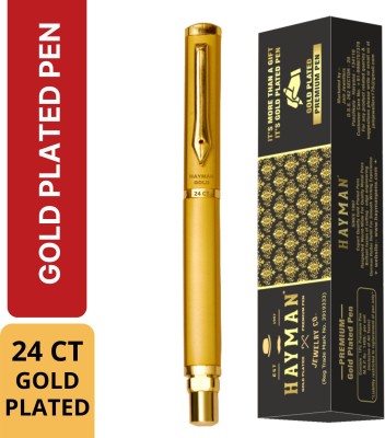 Hayman 24 CT Gold Plated Triangle Roller Ball Pen(Blue)