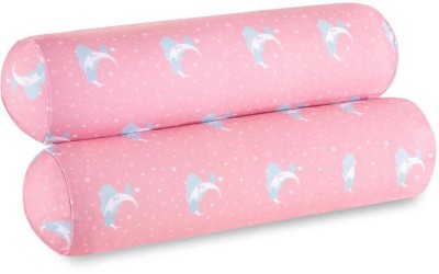 The White Willow Soft Memory Foam Abstract Bolster Pack of 2(Pink)