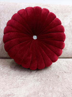 Shri Ganesh Handloom Polyester Fibre Solid Cushion Pack of 1(Maroon)