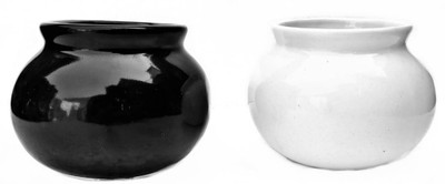 OriginalCeramics Small Matki Shape Planter Plant Container Set(Pack of 2, Ceramic)