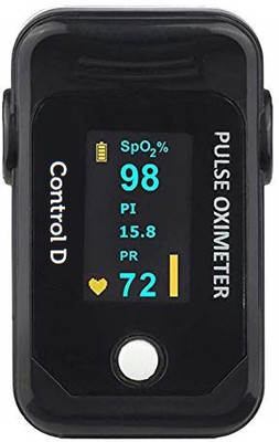Control D Professional SpO2, PI, Plethmysmogram, Pulse Bar Graph FingerTip Oxy meter Finger Oxygen Saturation Heart Rate Monitor Pulse Oximeter(Black)