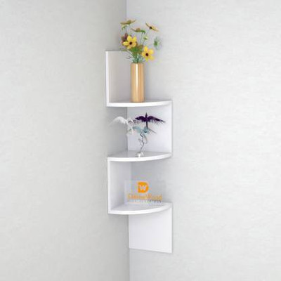 Smartcart Wooden, MDF (Medium Density Fiber) Wall Shelf(Number of Shelves - 3, White)