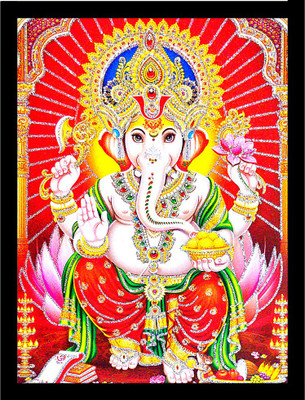 SUNINOW LORD GANESH | GANPATI BAPPA MORYA | GANPATI | GANESHA PHOTO FRAME Religious Frame