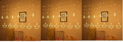 Rapidora 138 LEDs 2.49 m Yellow Flickering Diya Rice Lights(Pack of 3)