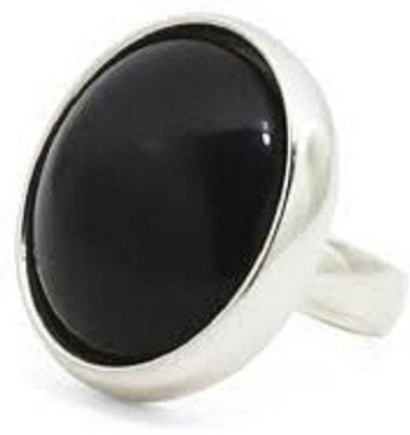 Chopra Gems & Jewellery Sulemani Black Hakik stone ring Natural 9.25 ratti stone ring Lab Certified & effective stone ring for men and women. Alloy Agate Silver Plated Ring