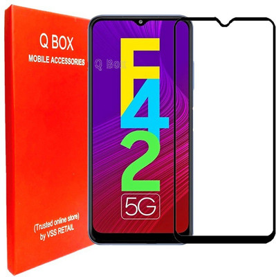 Q Box Edge To Edge Tempered Glass for Samsung Galaxy F42 5G(Pack of 1)