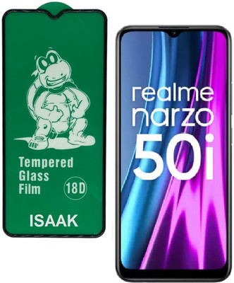 ISAAK Edge To Edge Tempered Glass for Realme Narzo 50i Edge to Edge, Full Glue, 18D Tempered Glass(Pack of 1)
