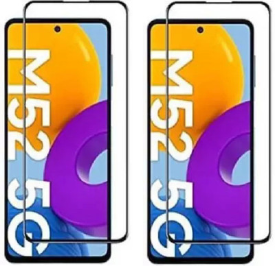 ISAAK Edge To Edge Tempered Glass for Samsung Galaxy M52 5G Edge to Edge, Full Glue, 11D Tempered Glass(Pack of 2)