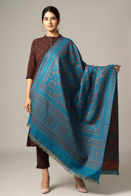 Ravaiyaa - Attitude Is Everything Wool Embellished, Woven Women Shawl(Green)